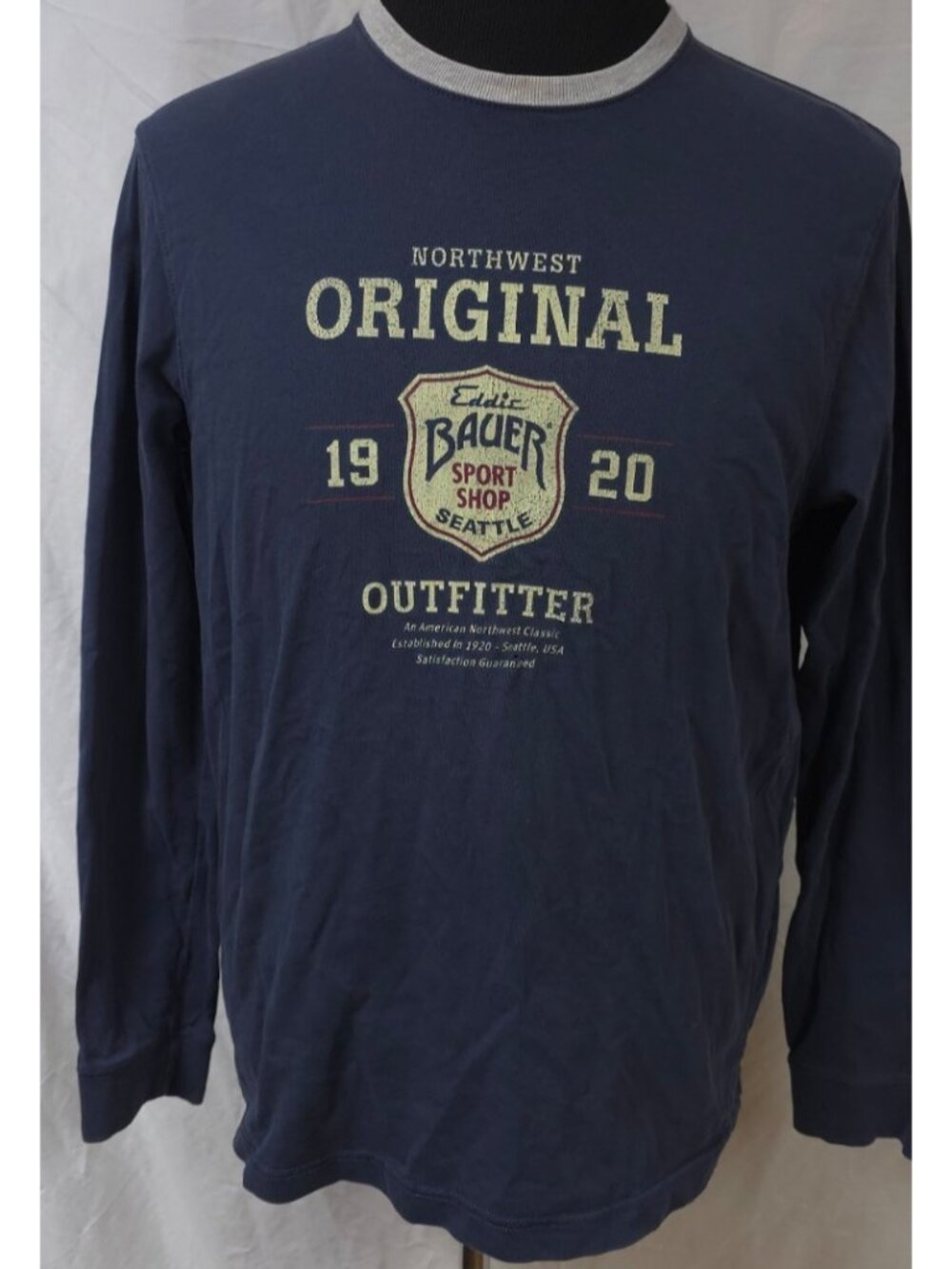 Eddie Bauer Northwest Original Sport Seattle Mens (M) Blue Distressed T-Shirt
